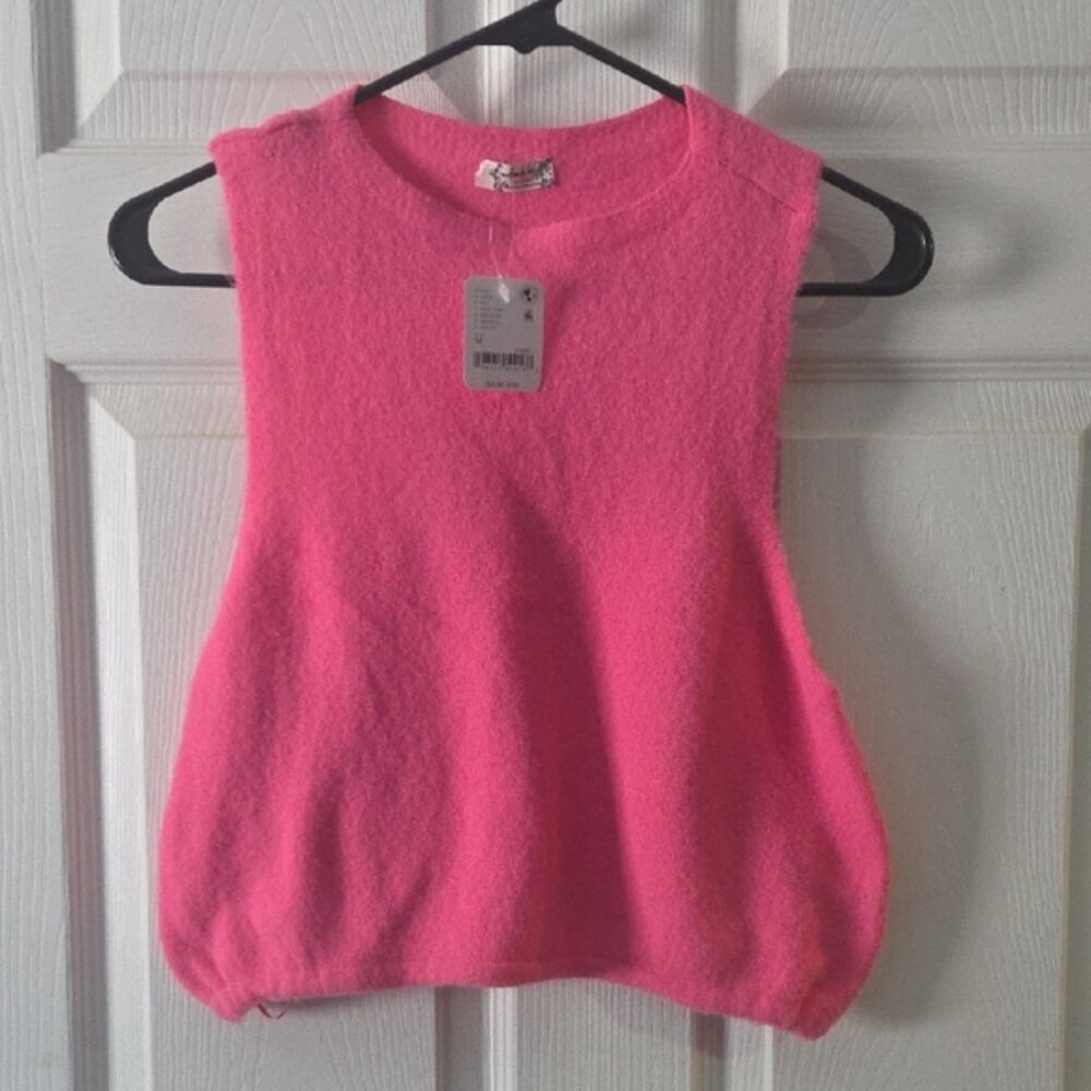 Free People Vibrant Pink Sleeveless Tank Top
